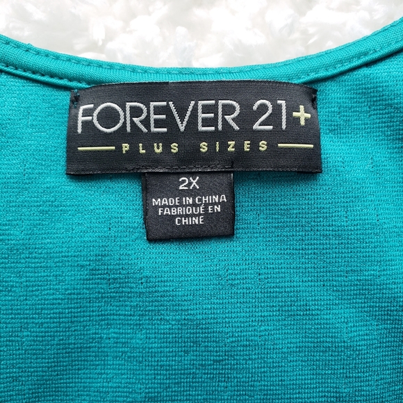 💥SOLD💥 Green Ruffle Forever 21 Plus Sizes Dress Size 2X - Picture 5 of 6
